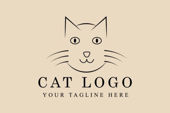Abstract Elegant Cat Line Art