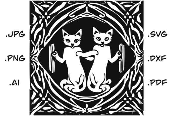 Cat Couple in Renaissance Frame