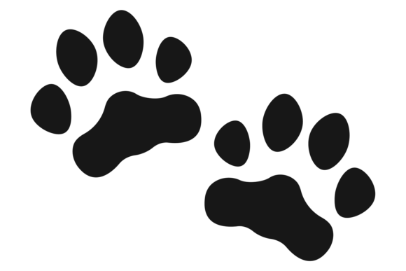 Cat Footprint Black Marks. Black Paw Pai