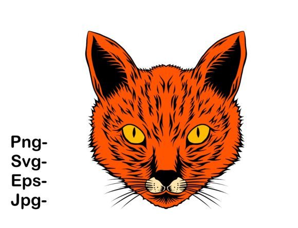 Cat Head for Tshirt Design