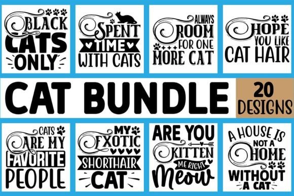 Cat SVG T-Shirt Designs Bundle