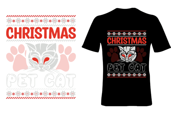 Christmas Pet Cat Ugly T-Shirt Design