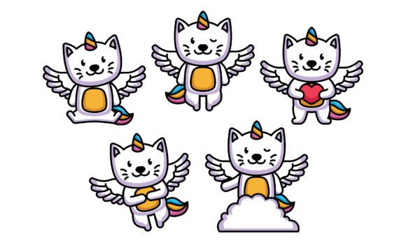 Cute Cat Unicorn Cartoon Collection