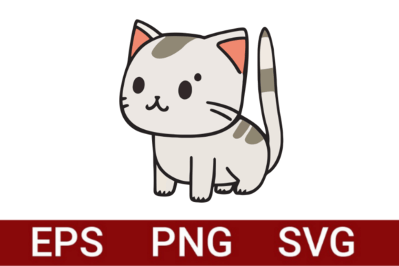 Cute Chibi Kitten Illustration