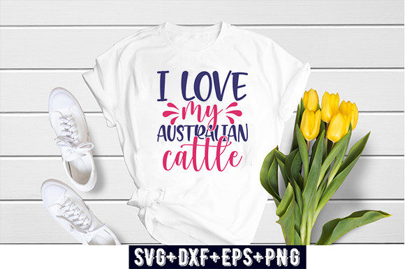 Dog Svg Design, I Love My Australian Cattle