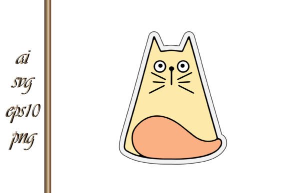 Doodle Cat Clip Art Hand Drawn Sticker