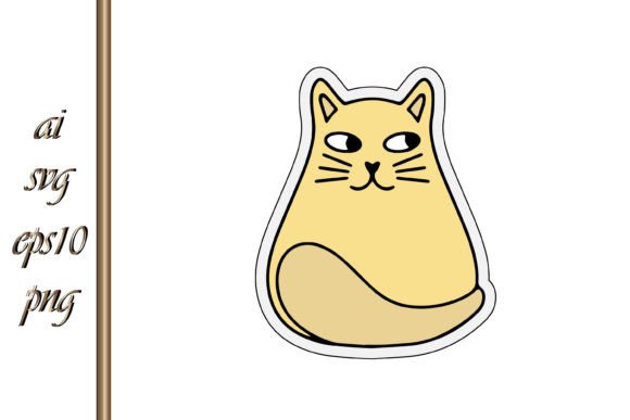Doodle Cat Clipart Hand Drawn Sticker