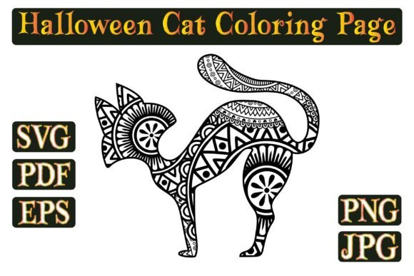 Halloween Cat Coloring Page