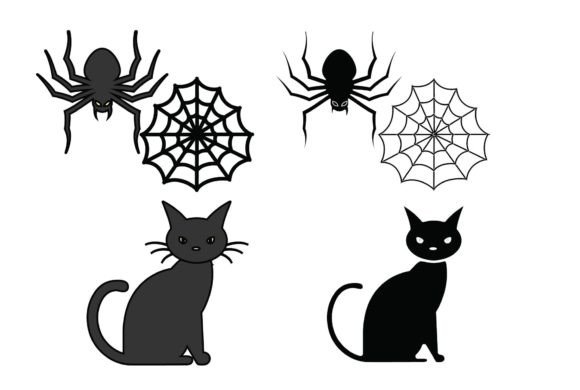Halloween Cat Icon Design Vector