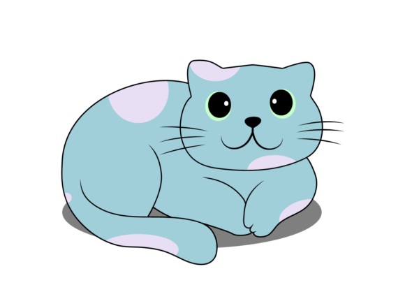 Hand Drawn Cartoon Cute Cat Sitting