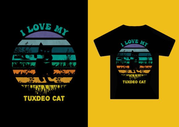 I Love My Tuxedo Cat T-shirt Design