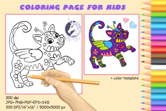 Kids Coloring Alebrije Cat