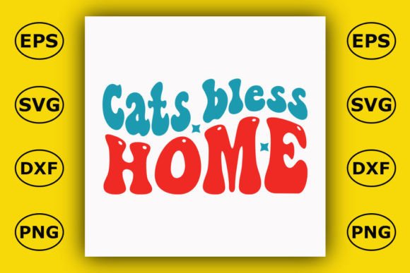 Retro Cat T-shirt Design, Cats Bless