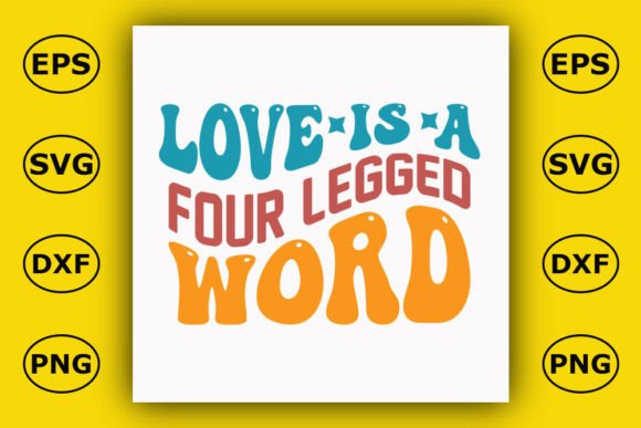 Retro Cat T-shirt Design, LOVE is a FOUR