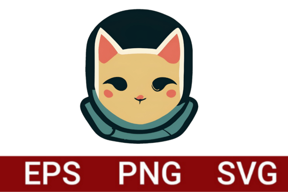 Space Cat Astronaut Illustration