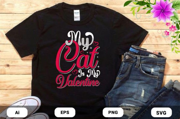 Valentines Day Cat Lover T-shirts Design